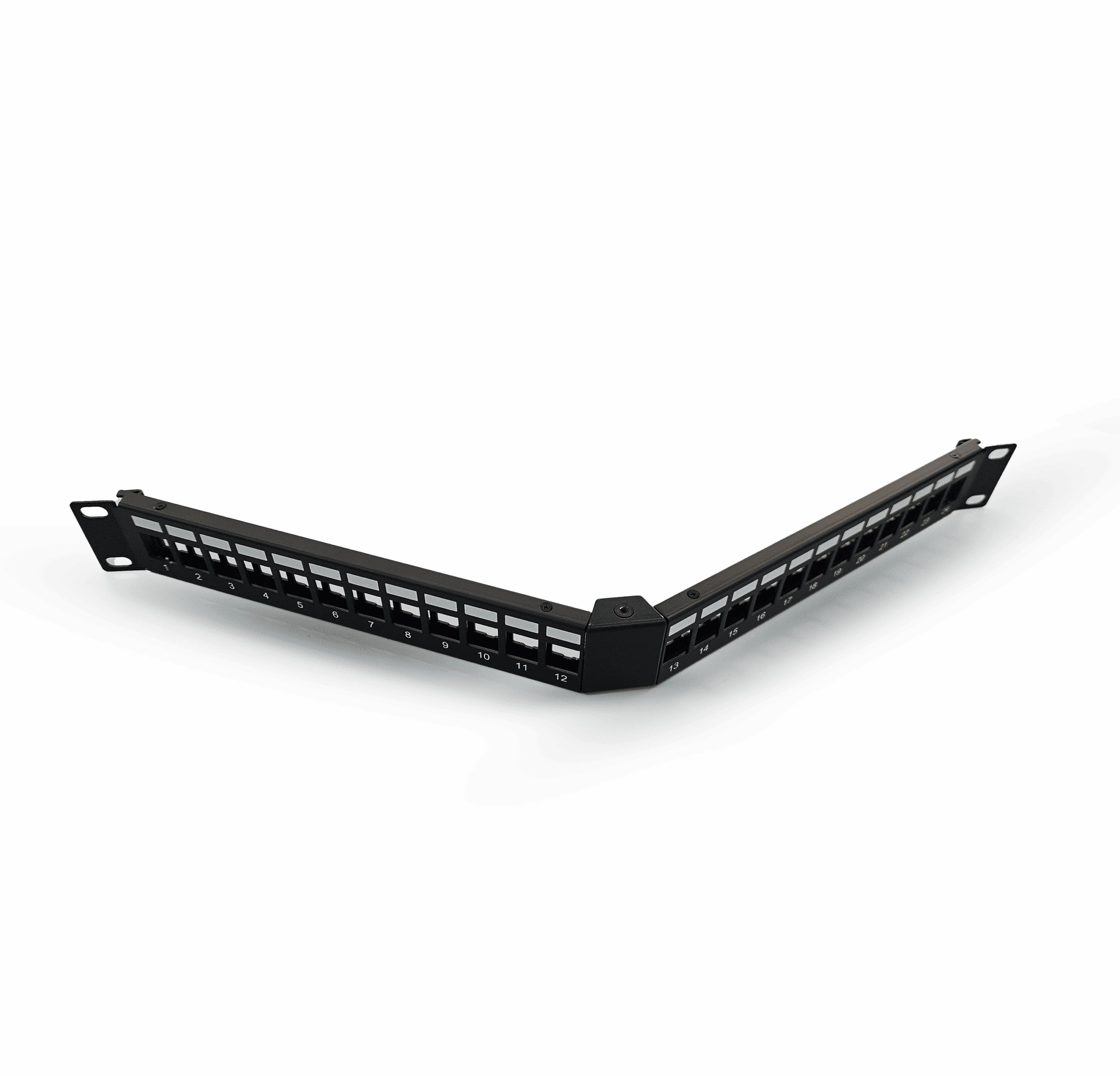 HX Series CAT 6/6A, Angled Patch Panel  Modular, 24 Port, Shielded