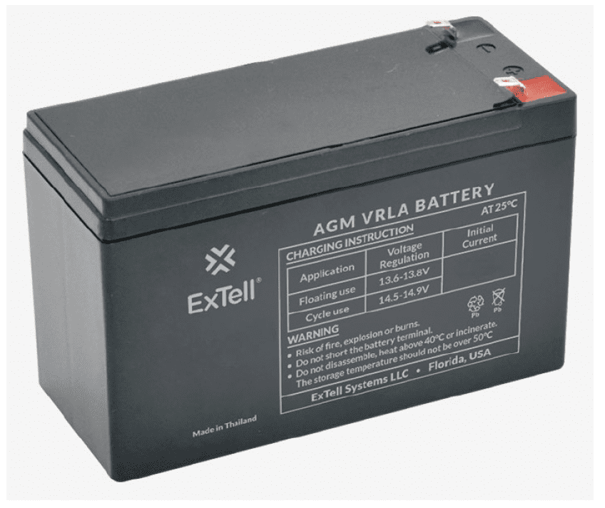 E120073V – ExTell AGM VRLA Battery 12V 7AH
